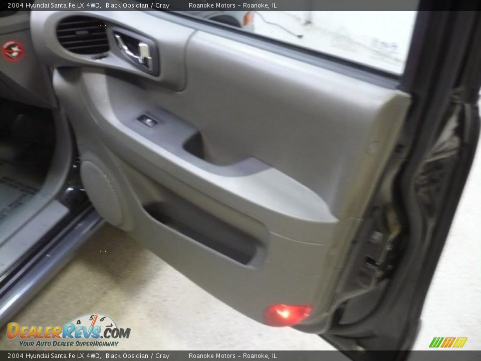 2004 Hyundai Santa Fe LX 4WD Black Obsidian / Gray Photo #9