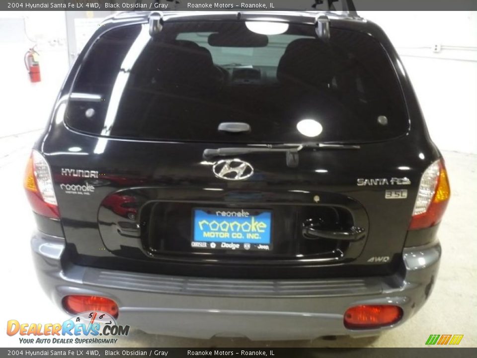 2004 Hyundai Santa Fe LX 4WD Black Obsidian / Gray Photo #11