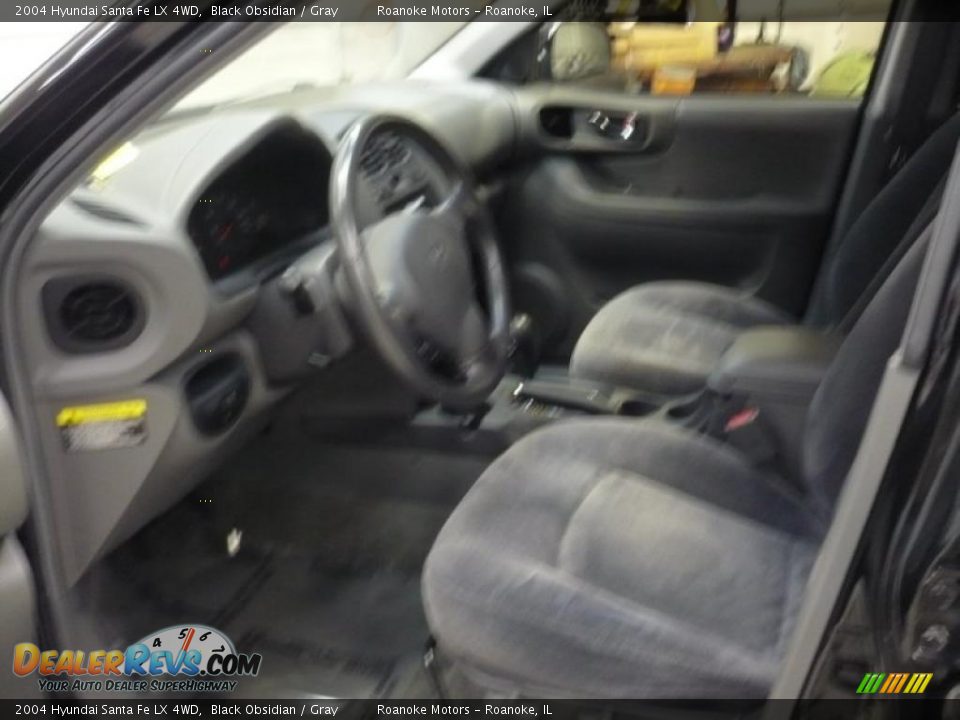 2004 Hyundai Santa Fe LX 4WD Black Obsidian / Gray Photo #13