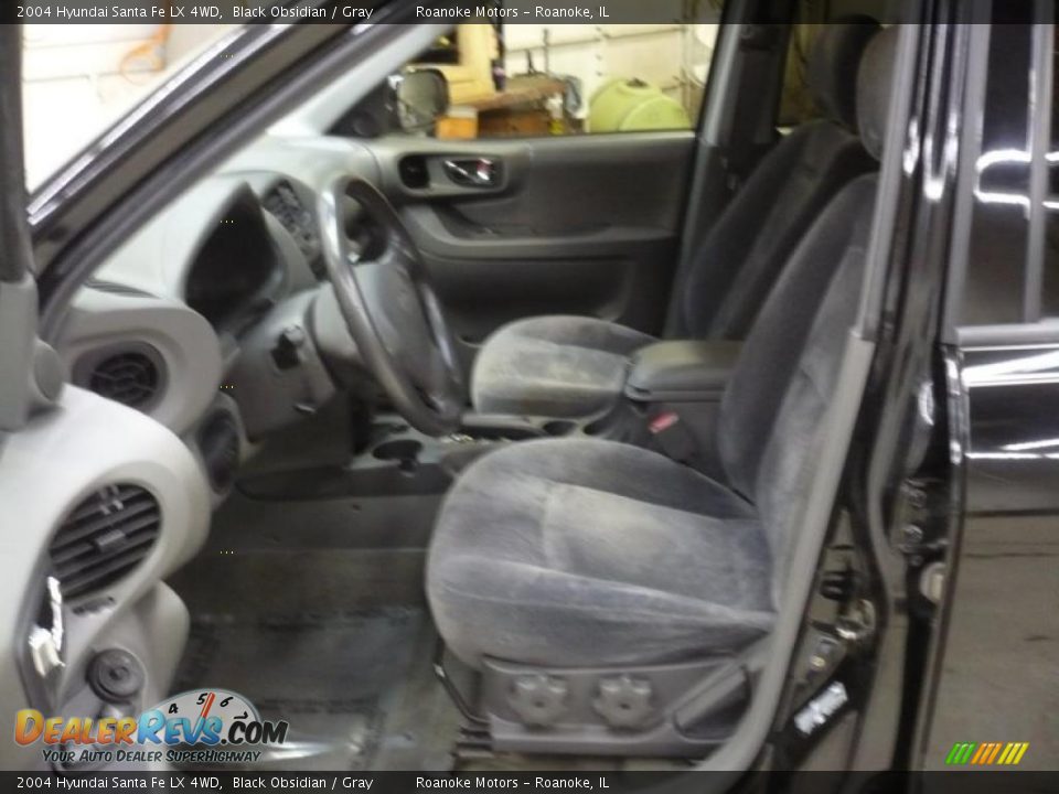 2004 Hyundai Santa Fe LX 4WD Black Obsidian / Gray Photo #14