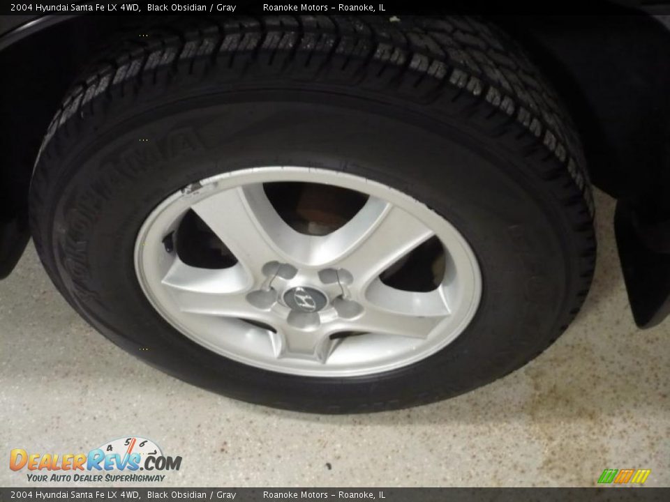 2004 Hyundai Santa Fe LX 4WD Black Obsidian / Gray Photo #17