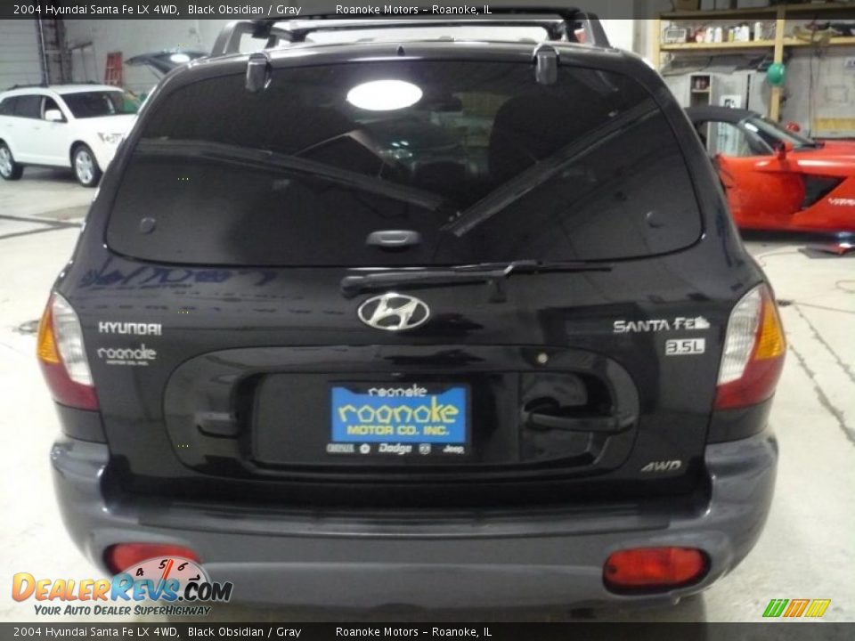 2004 Hyundai Santa Fe LX 4WD Black Obsidian / Gray Photo #18