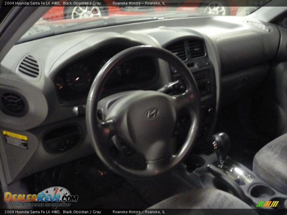 2004 Hyundai Santa Fe LX 4WD Black Obsidian / Gray Photo #21