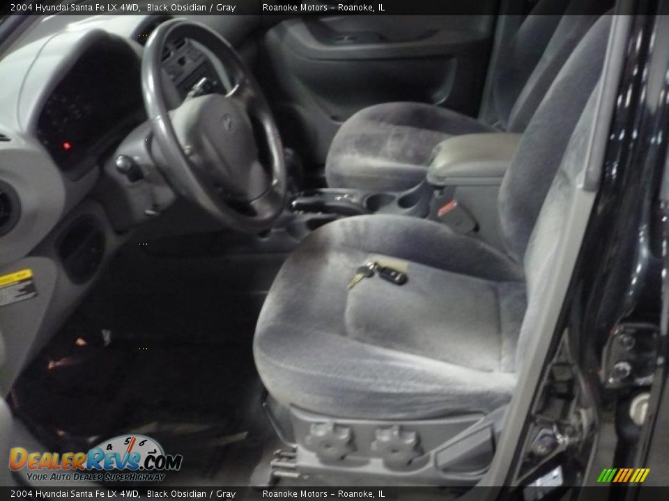 2004 Hyundai Santa Fe LX 4WD Black Obsidian / Gray Photo #22