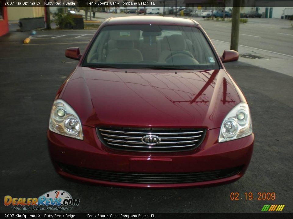 2007 Kia Optima LX Ruby Red / Beige Photo #1