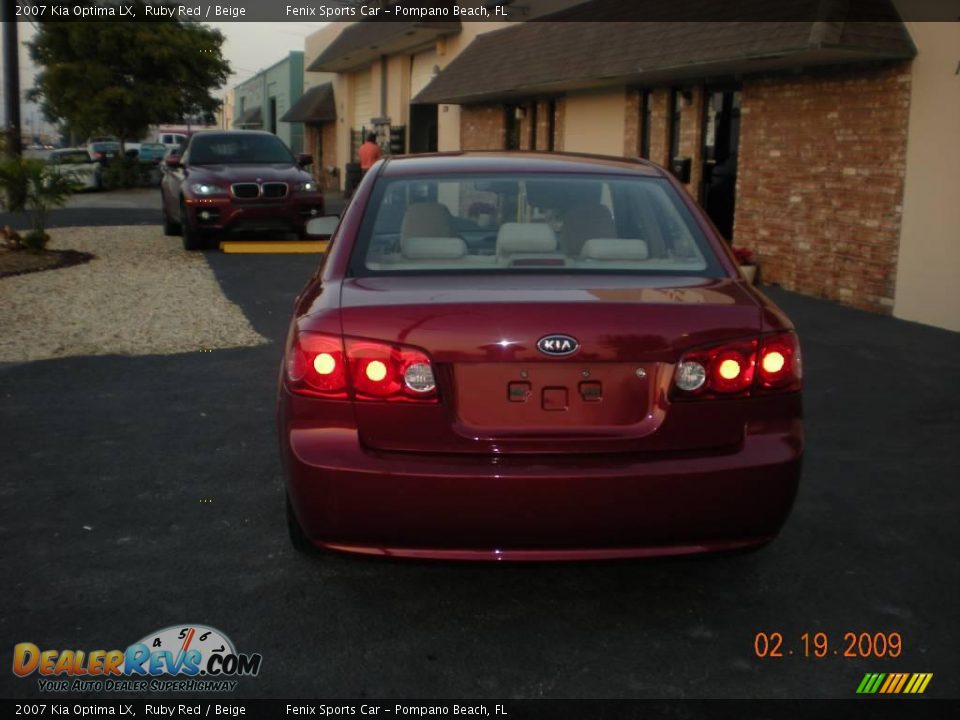 2007 Kia Optima LX Ruby Red / Beige Photo #2