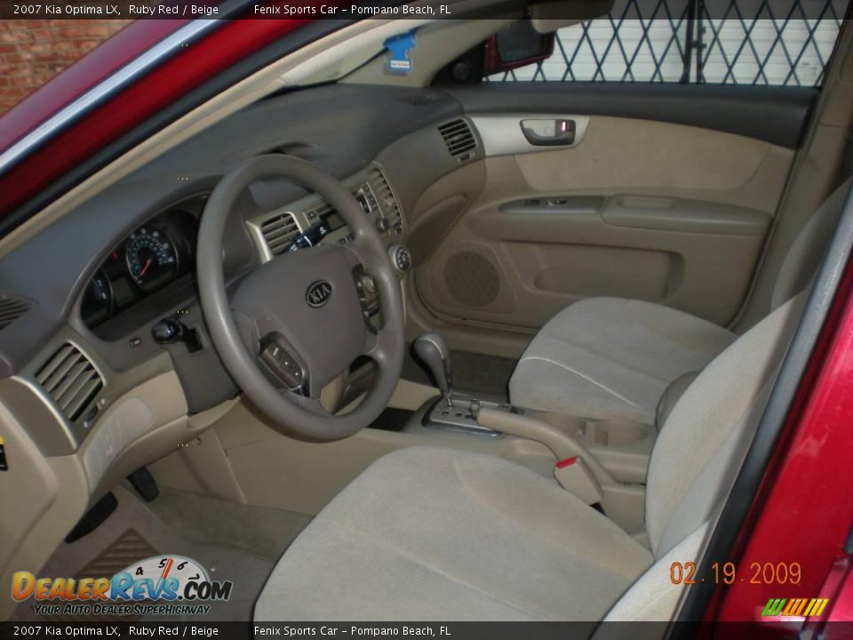 2007 Kia Optima LX Ruby Red / Beige Photo #5