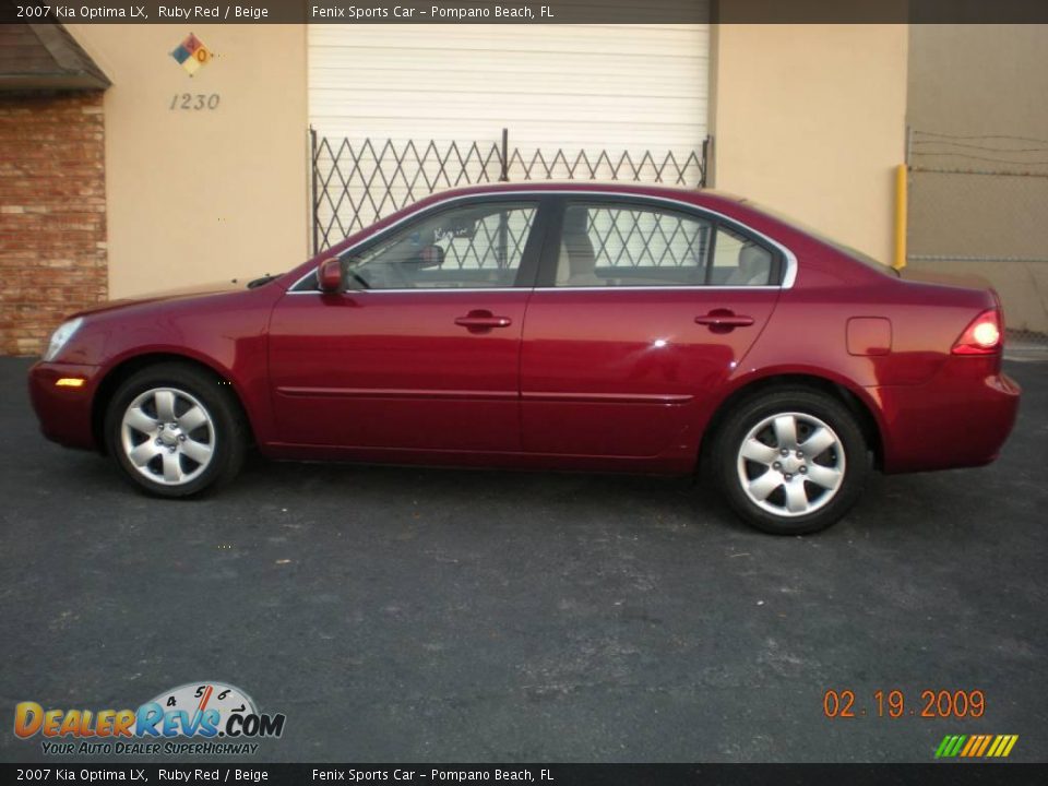 2007 Kia Optima LX Ruby Red / Beige Photo #10