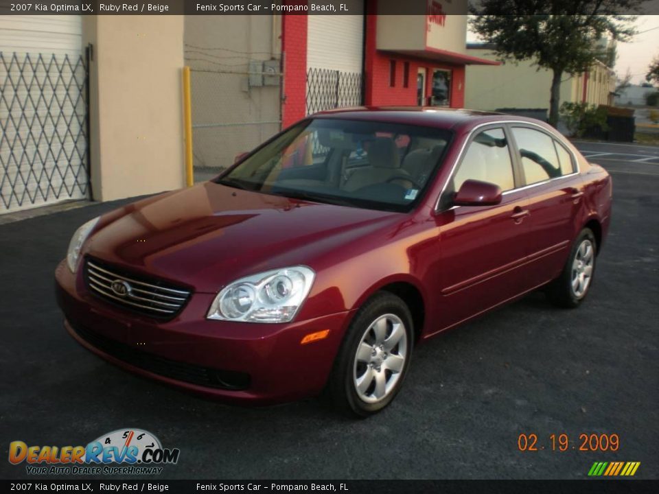 2007 Kia Optima LX Ruby Red / Beige Photo #11