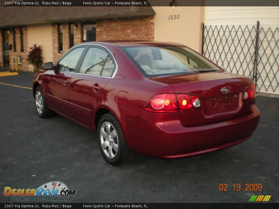 2007 Kia Optima LX Ruby Red / Beige Photo #13