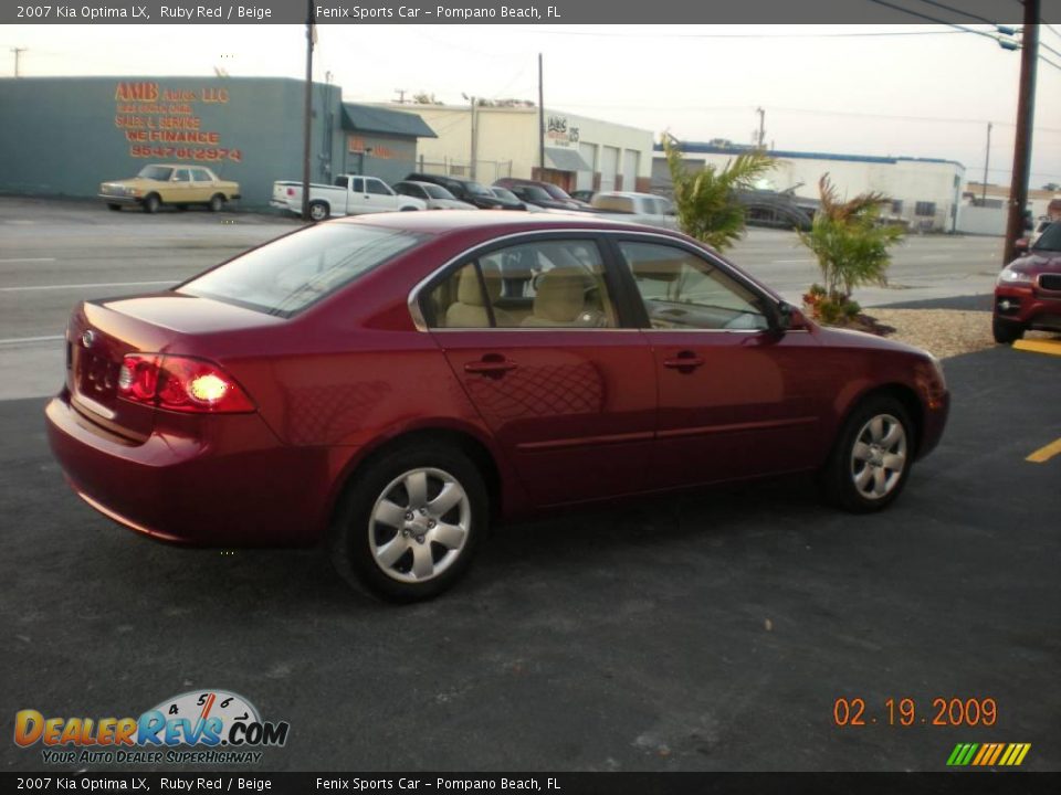 2007 Kia Optima LX Ruby Red / Beige Photo #14