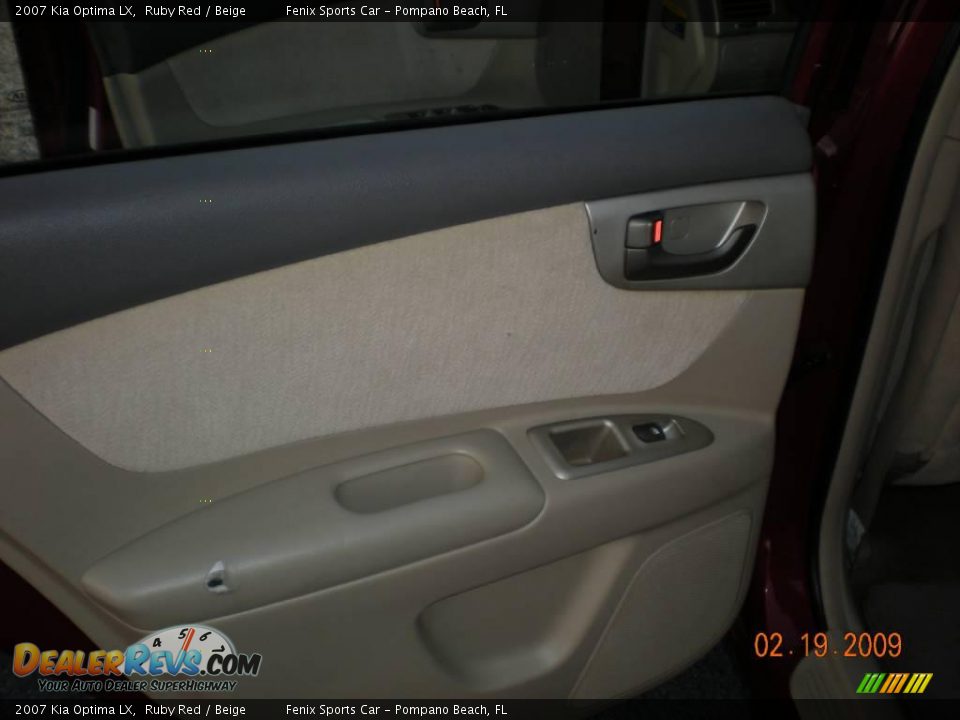 2007 Kia Optima LX Ruby Red / Beige Photo #16