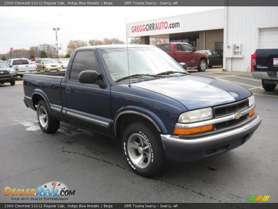 2000 Chevrolet S10 LS Regular Cab Indigo Blue Metallic / Beige Photo #1