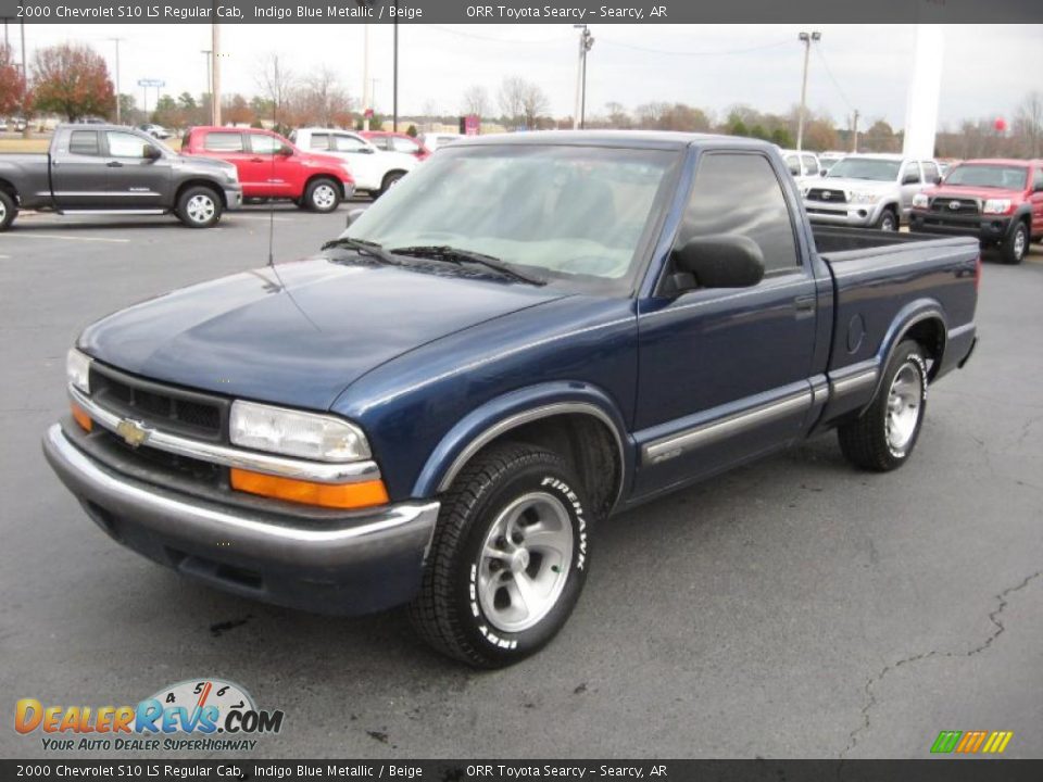 2000 Chevrolet S10 LS Regular Cab Indigo Blue Metallic / Beige Photo #2