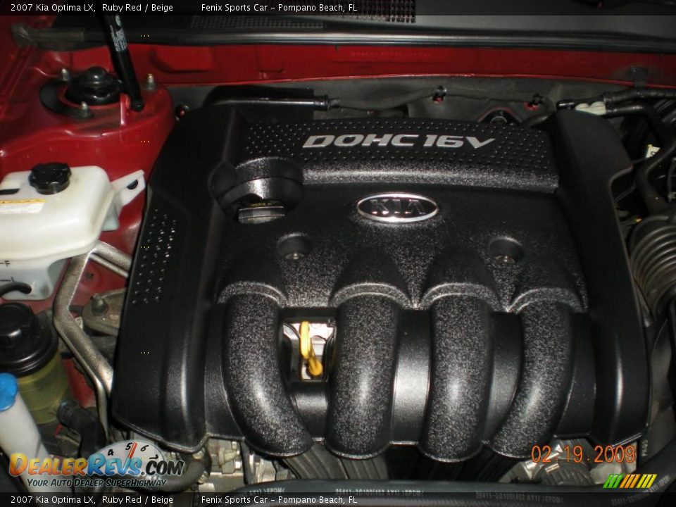 2007 Kia Optima LX Ruby Red / Beige Photo #22