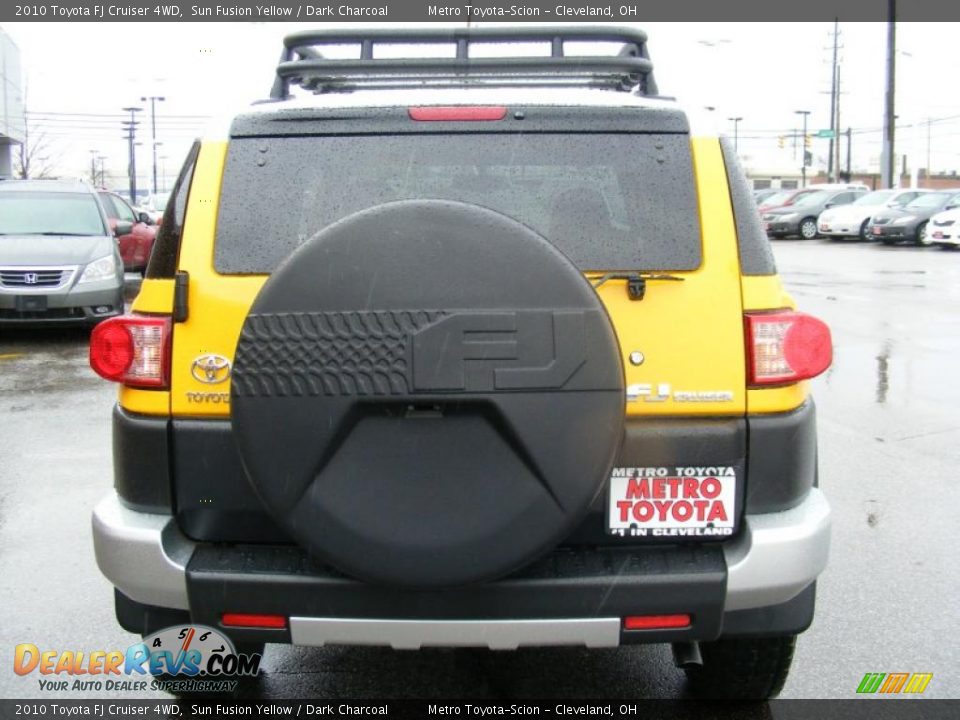 2010 Toyota FJ Cruiser 4WD Sun Fusion Yellow / Dark Charcoal Photo #4