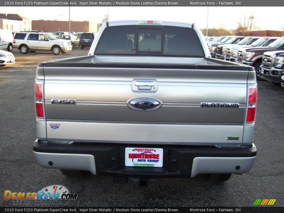 2010 Ford F150 Platinum SuperCrew 4x4 Ingot Silver Metallic / Medium Stone Leather/Sienna Brown Photo #4