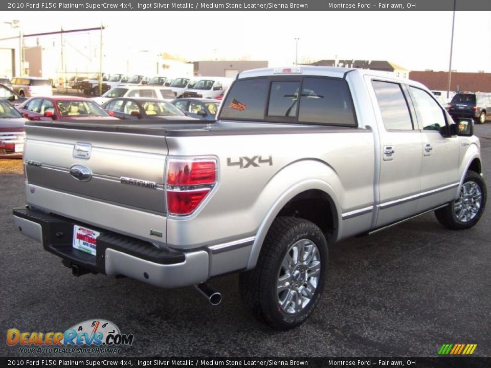 2010 Ford F150 Platinum SuperCrew 4x4 Ingot Silver Metallic / Medium Stone Leather/Sienna Brown Photo #5