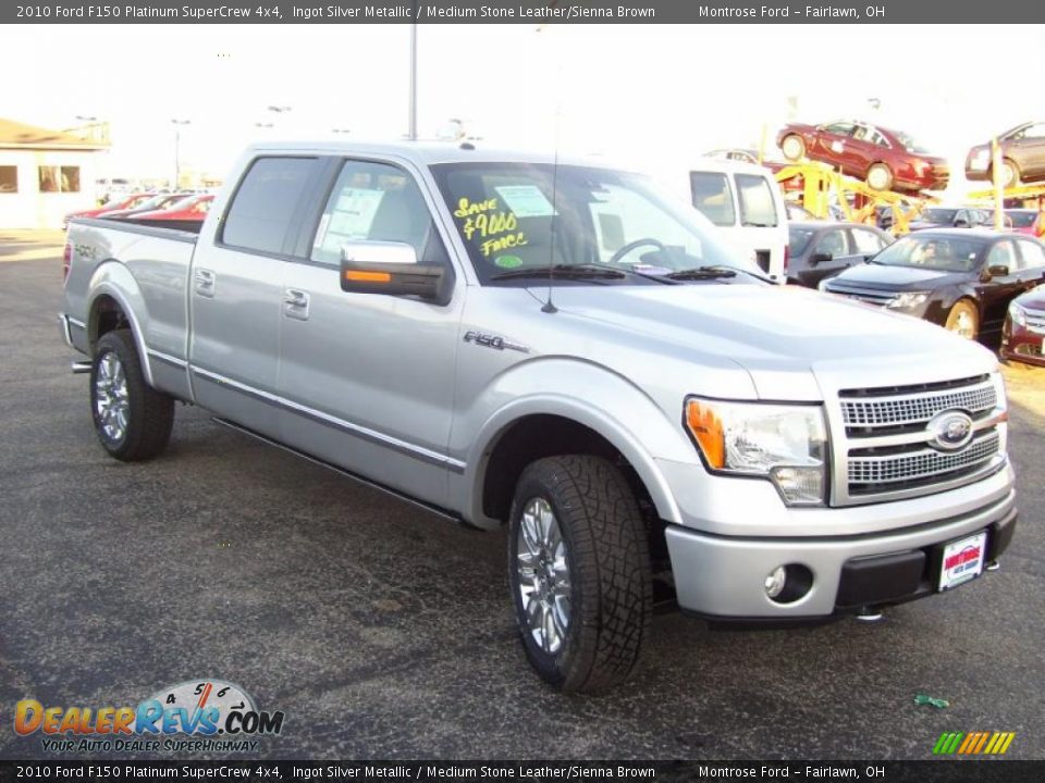 2010 Ford F150 Platinum SuperCrew 4x4 Ingot Silver Metallic / Medium Stone Leather/Sienna Brown Photo #6