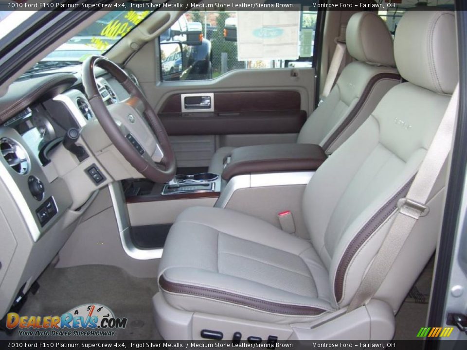 Medium Stone Leather/Sienna Brown Interior - 2010 Ford F150 Platinum SuperCrew 4x4 Photo #15