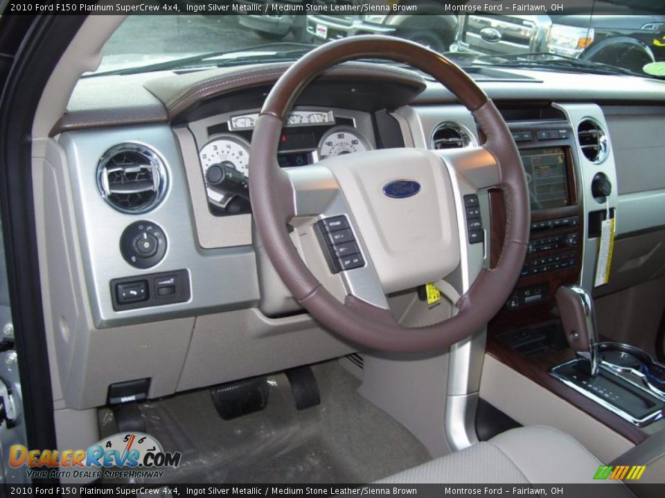 Medium Stone Leather/Sienna Brown Interior - 2010 Ford F150 Platinum SuperCrew 4x4 Photo #16