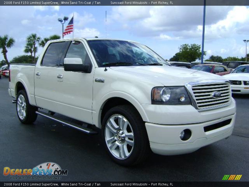 2008 Ford F150 Limited SuperCrew White Sand Tri-Coat / Tan Photo #1