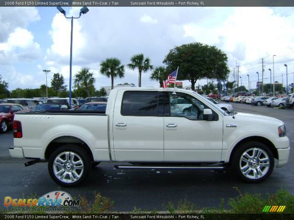 2008 Ford F150 Limited SuperCrew White Sand Tri-Coat / Tan Photo #2