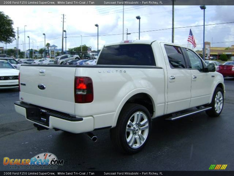 2008 Ford F150 Limited SuperCrew White Sand Tri-Coat / Tan Photo #3