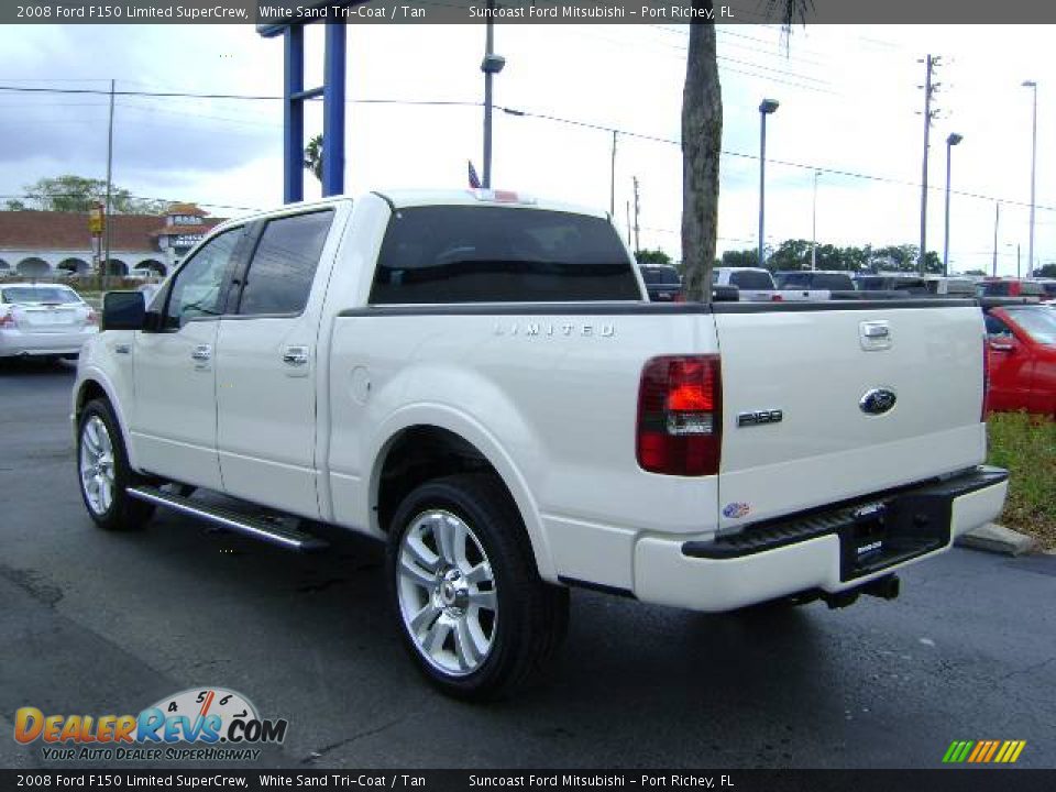 2008 Ford F150 Limited SuperCrew White Sand Tri-Coat / Tan Photo #5
