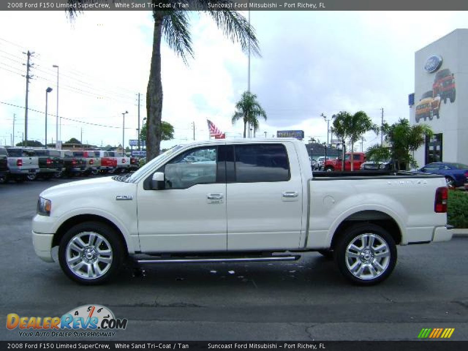 2008 Ford F150 Limited SuperCrew White Sand Tri-Coat / Tan Photo #6