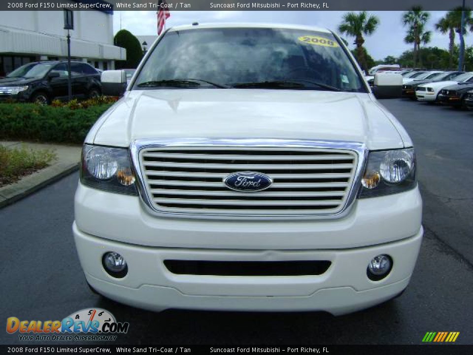 2008 Ford F150 Limited SuperCrew White Sand Tri-Coat / Tan Photo #8