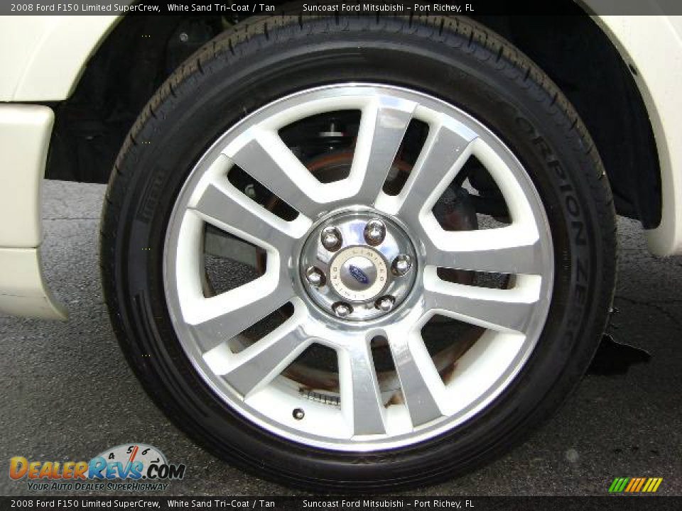 2008 Ford F150 Limited SuperCrew White Sand Tri-Coat / Tan Photo #15