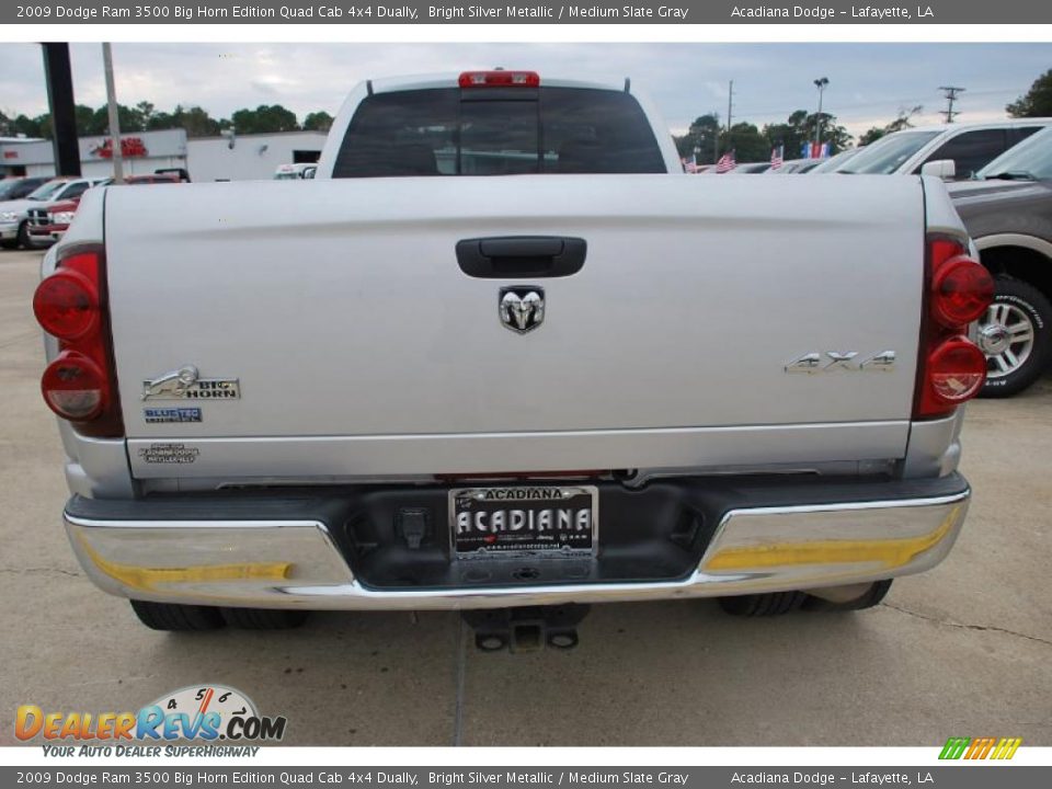 2009 Dodge Ram 3500 Big Horn Edition Quad Cab 4x4 Dually Bright Silver Metallic / Medium Slate Gray Photo #4