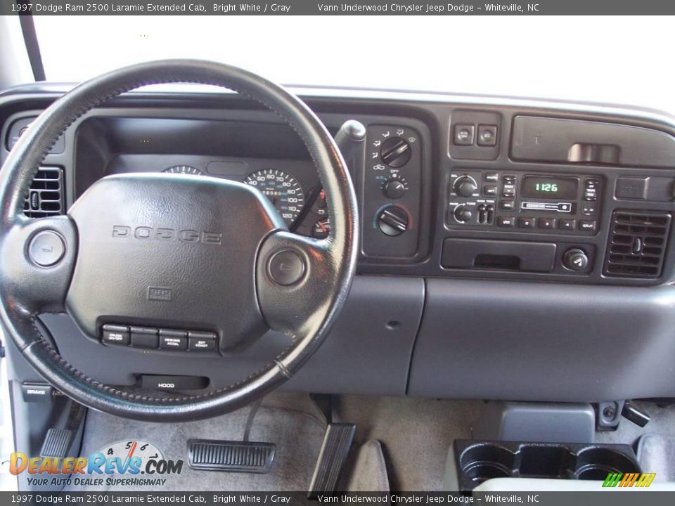 1997 Dodge Ram 2500 Laramie Extended Cab Bright White / Gray Photo #6