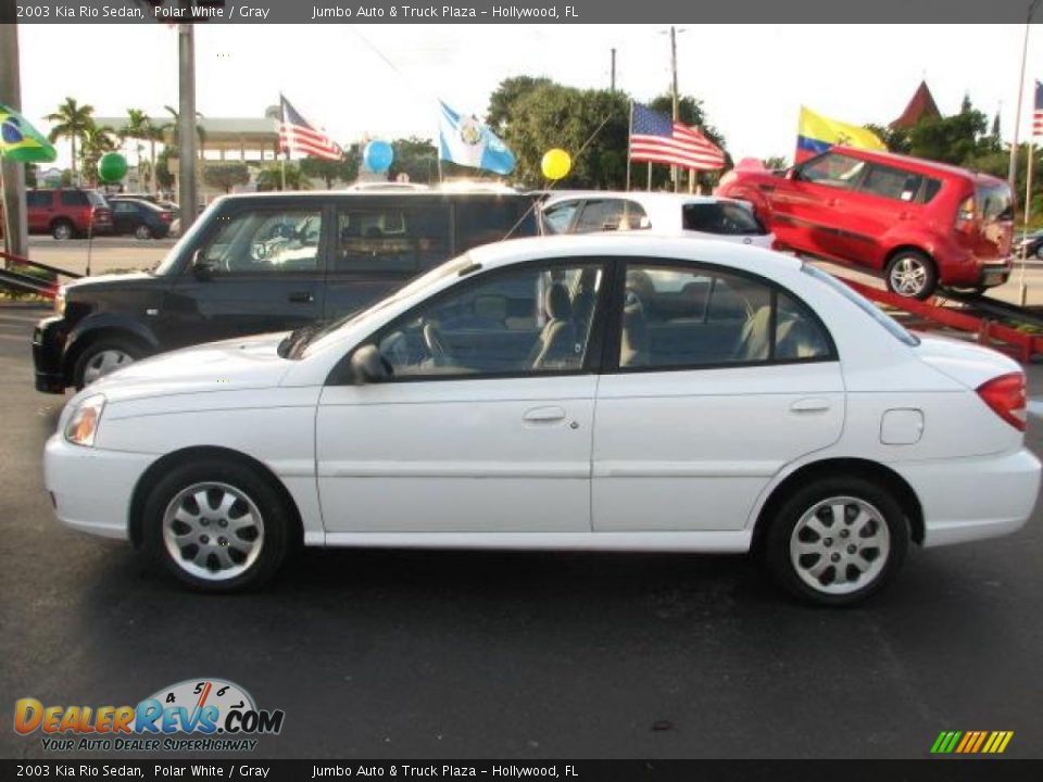 2003 Kia Rio Sedan Polar White / Gray Photo #6