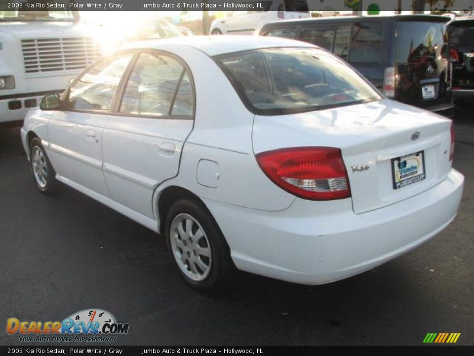2003 Kia Rio Sedan Polar White / Gray Photo #7