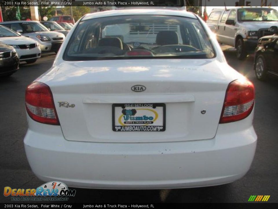 2003 Kia Rio Sedan Polar White / Gray Photo #9