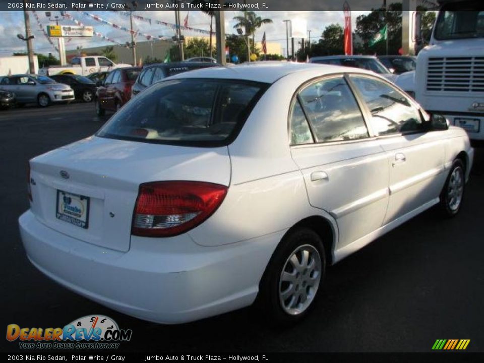 2003 Kia Rio Sedan Polar White / Gray Photo #11