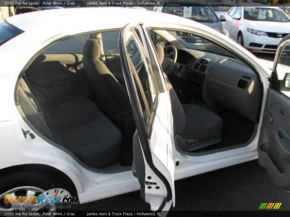 2003 Kia Rio Sedan Polar White / Gray Photo #13