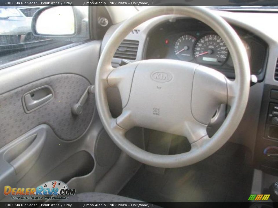 2003 Kia Rio Sedan Polar White / Gray Photo #19