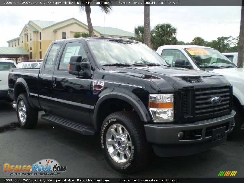 2008 Ford F250 Super Duty FX4 SuperCab 4x4 Black / Medium Stone Photo #1