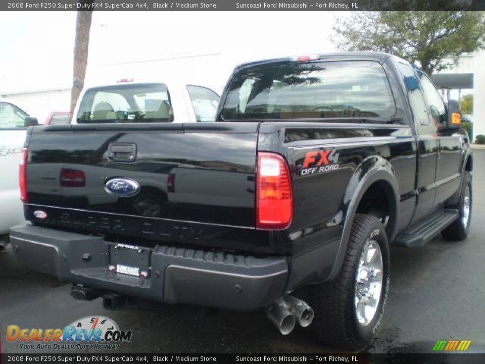 2008 Ford F250 Super Duty FX4 SuperCab 4x4 Black / Medium Stone Photo #2