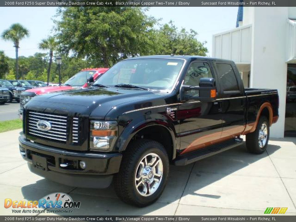 2008 Ford F250 Super Duty Harley Davidson Crew Cab 4x4 Black/Vintage Copper Two-Tone / Ebony Photo #3