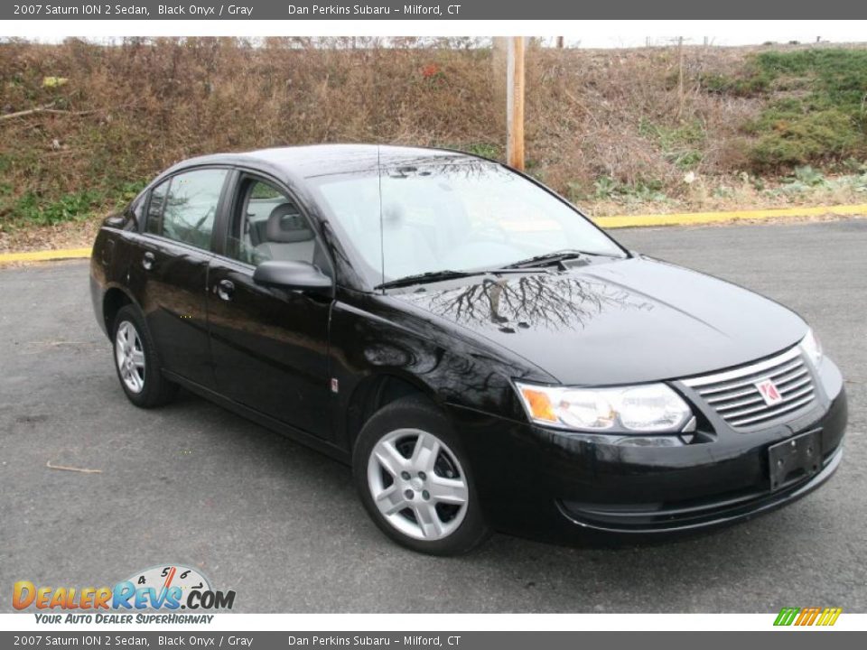 2007 Saturn ION 2 Sedan Black Onyx / Gray Photo #3