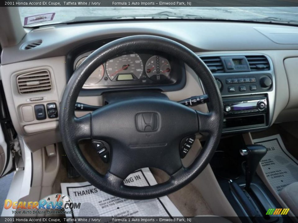 2001 Honda Accord EX Coupe Taffeta White / Ivory Photo #17