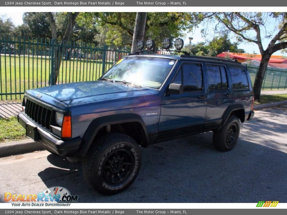 1994 Jeep Cherokee Sport Dark Montego Blue Pearl Metallic / Beige Photo #2