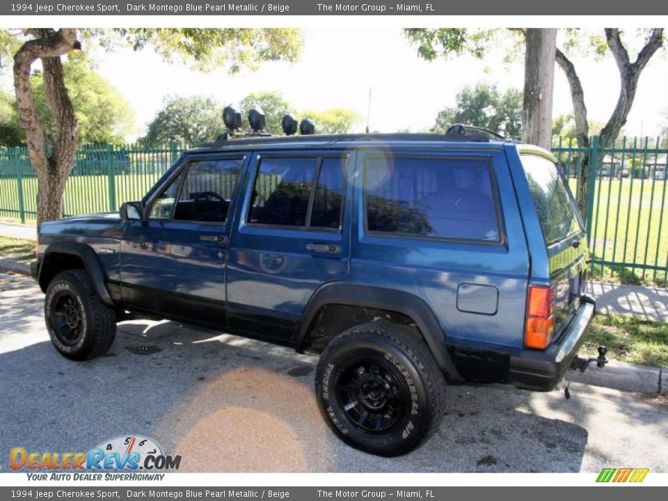 1994 Jeep Cherokee Sport Dark Montego Blue Pearl Metallic / Beige Photo #5