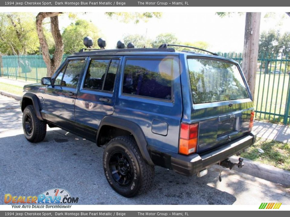 1994 Jeep Cherokee Sport Dark Montego Blue Pearl Metallic / Beige Photo #6