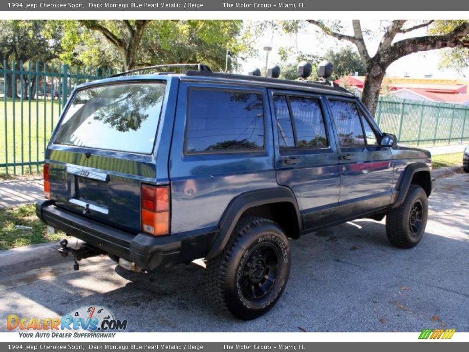 1994 Jeep Cherokee Sport Dark Montego Blue Pearl Metallic / Beige Photo #7