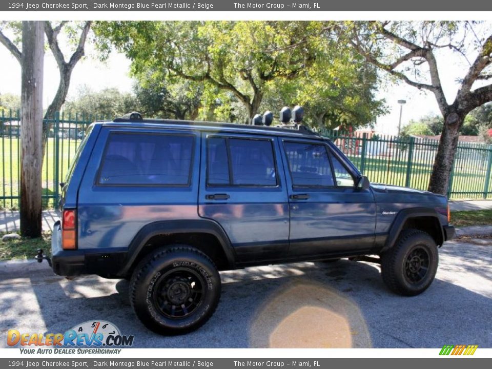 1994 Jeep Cherokee Sport Dark Montego Blue Pearl Metallic / Beige Photo #8